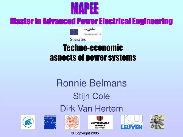 techno economic aspects of power systems