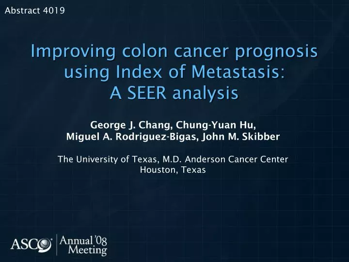 improving colon cancer prognosis using index of metastasis a seer analysis
