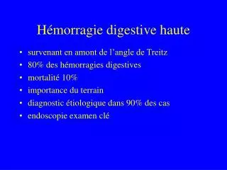 h morragie digestive haute