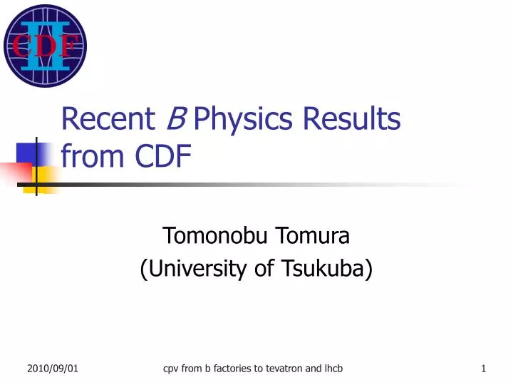 recent b physics results from cdf