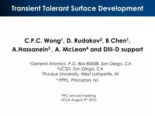 Transient Tolerant Surface Development