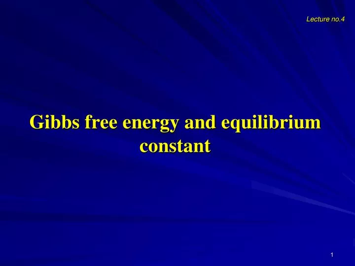 gibbs free energy and equilibrium constant