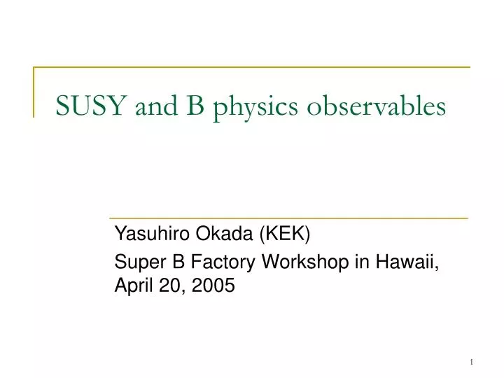 susy and b physics observables