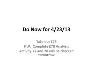 Do Now for 4/23/13