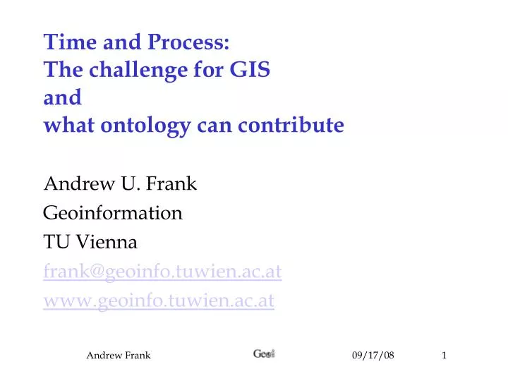 time and process the challenge for gis and what ontology can contribute