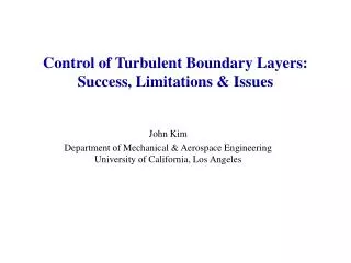 Control of Turbulent Boundary Layers: Success, Limitations &amp; Issues