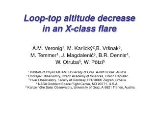 Loop-top altitude decrease in an X-class flare