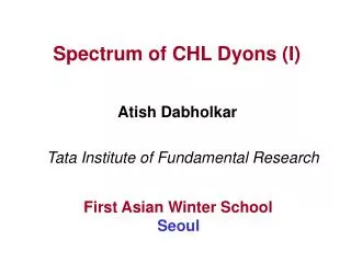 Spectrum of CHL Dyons (I)