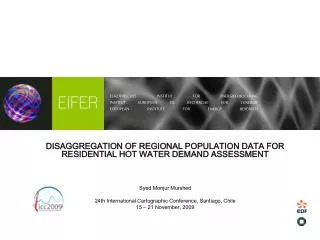 DISAGGREGATION OF REGIONAL POPULATION DATA FOR RESIDENTIAL HOT WATER DEMAND ASSESSMENT