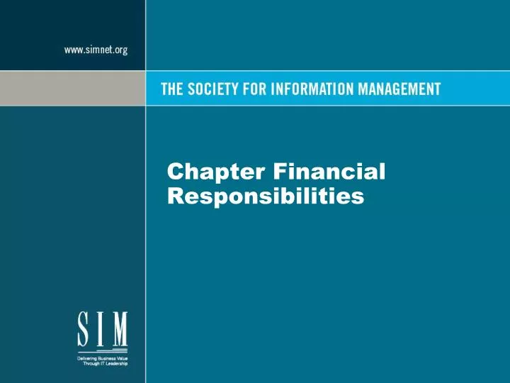 chapter financial responsibilities