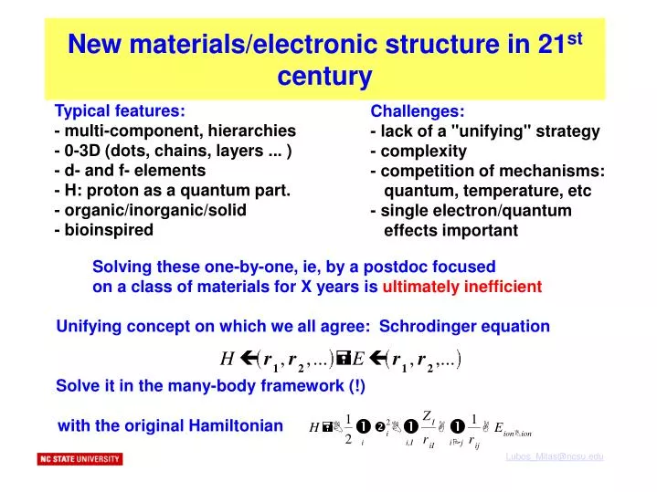 new materials electronic structure in 21 st century