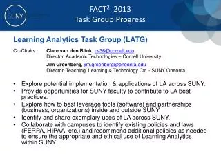 Learning Analytics Task Group (LATG)