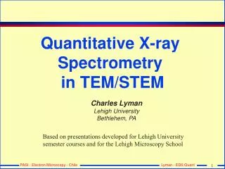 Quantitative X-ray Spectrometry in TEM/STEM
