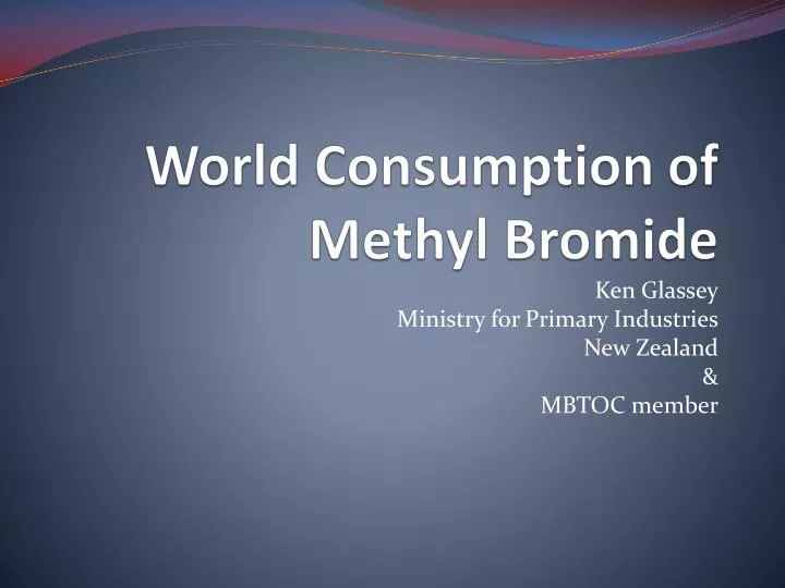 world consumption of methyl bromide