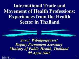 International Trade and Movement of Health Professions: