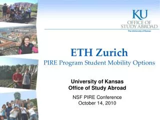 ETH Zurich PIRE Program Student Mobility Options