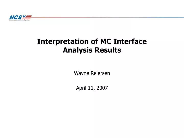 interpretation of mc interface analysis results