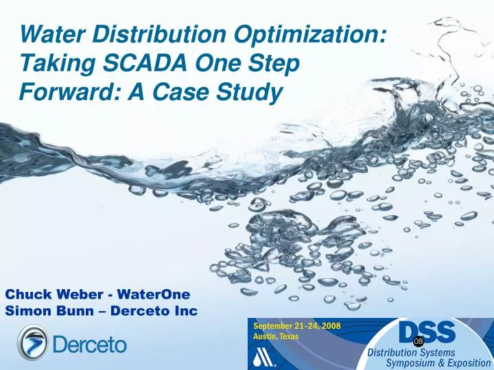 water distribution optimization taking scada one step forward a case study