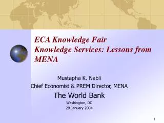 ECA Knowledge Fair Knowledge Services: Lessons from MENA