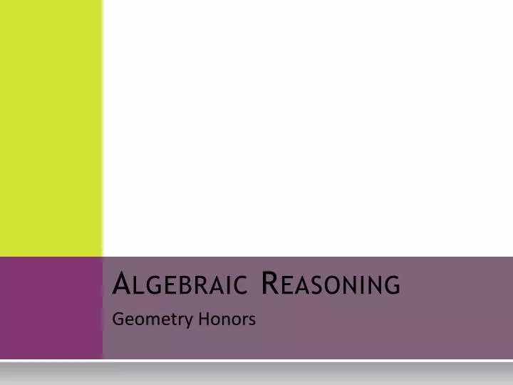 algebraic reasoning