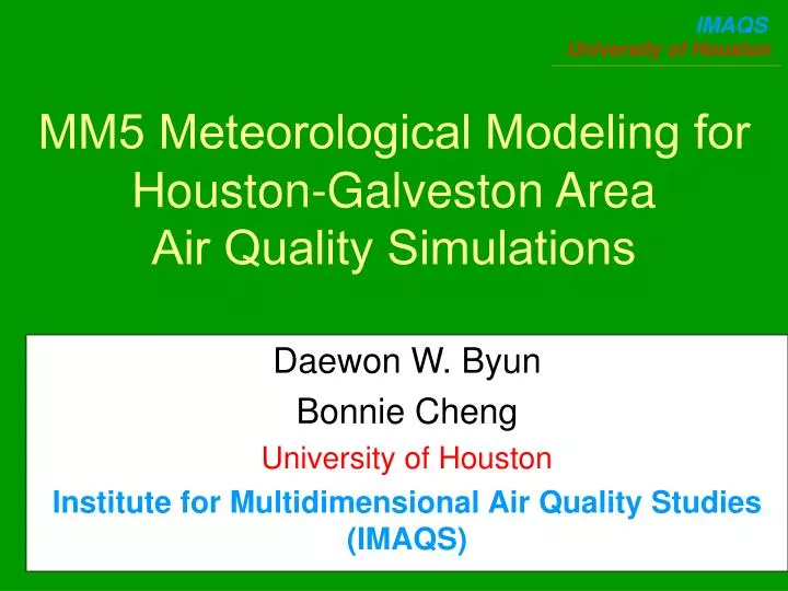 mm5 meteorological modeling for houston galveston area air quality simulations