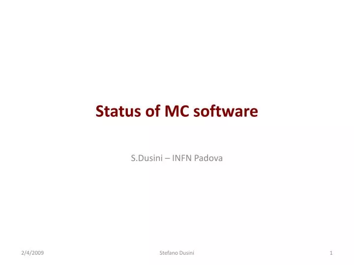 status of mc software