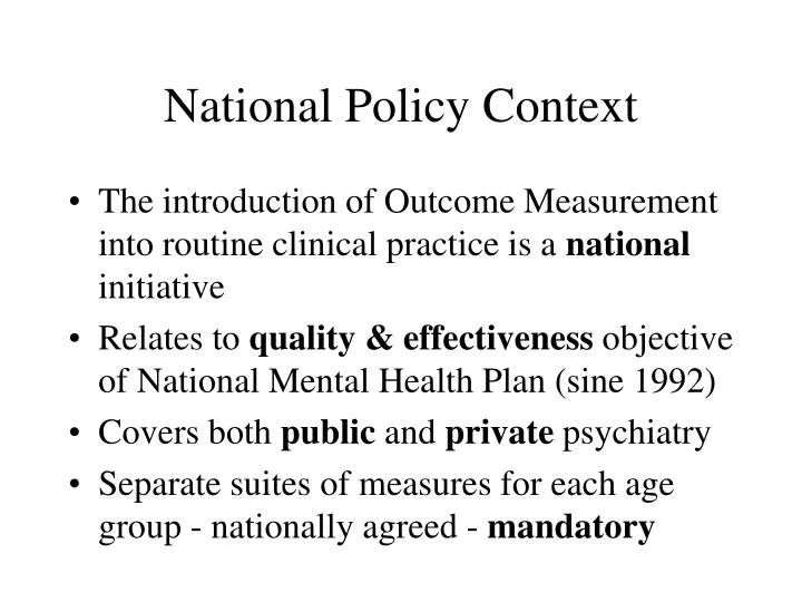 national policy context