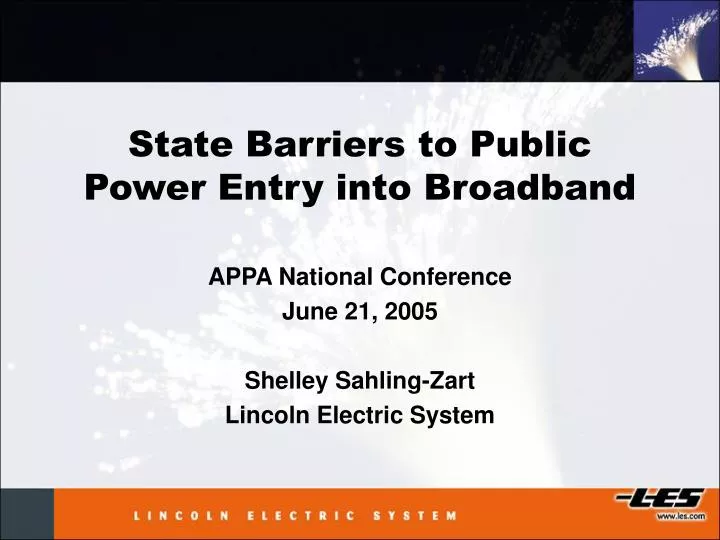state barriers to public power entry into broadband