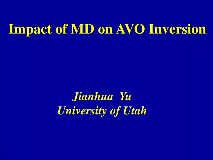 impact of md on avo inversion