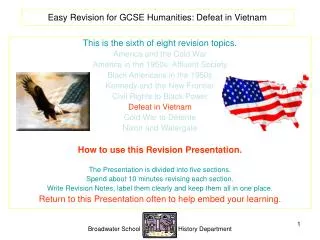 Easy Revision for GCSE Humanities: Defeat in Vietnam