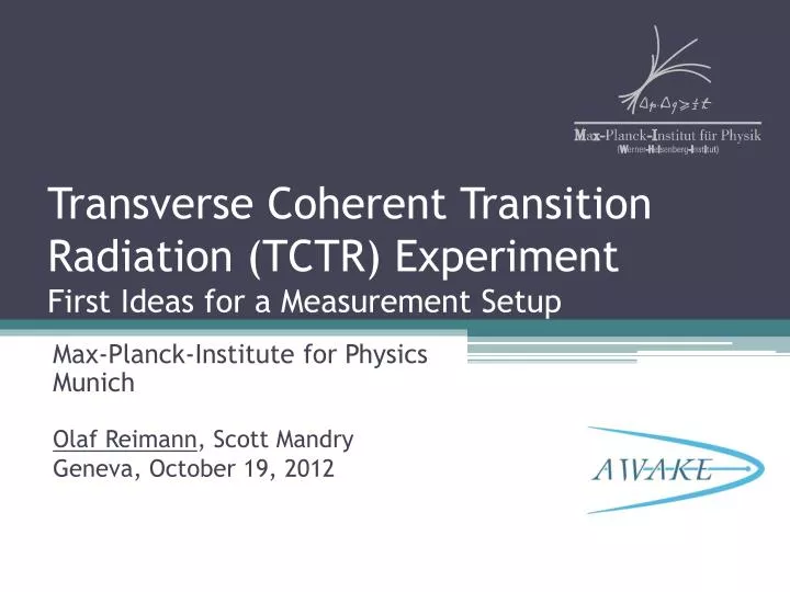 transverse coherent transition radiation tctr experiment first ideas for a measurement setup