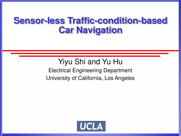 sensor less traffic condition based car navigation