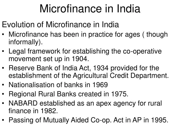 microfinance in india
