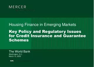 Key Policy and Regulatory Issues for Credit Insurance and Guarantee Schemes