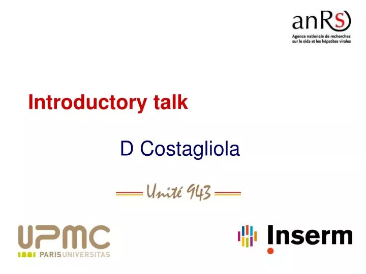 introductory talk