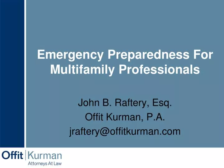 emergency preparedness for multifamily professionals