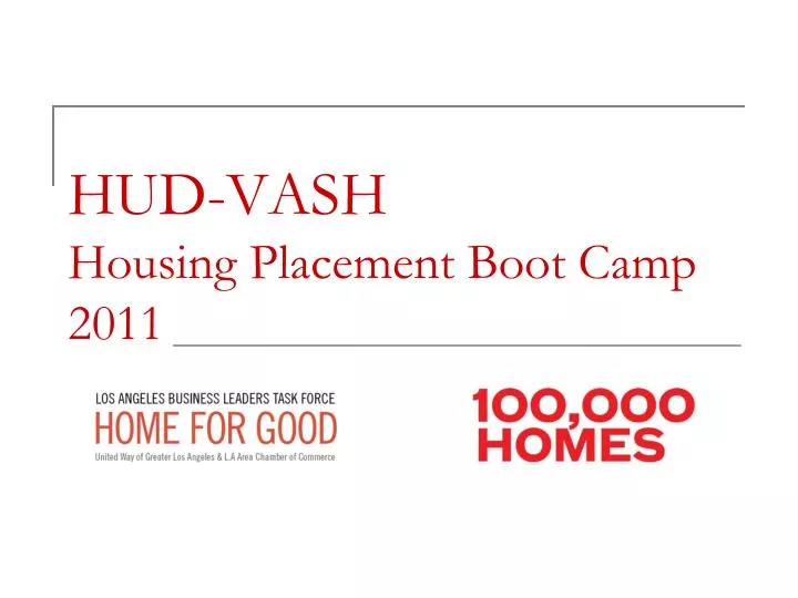 hud vash housing placement boot camp 2011