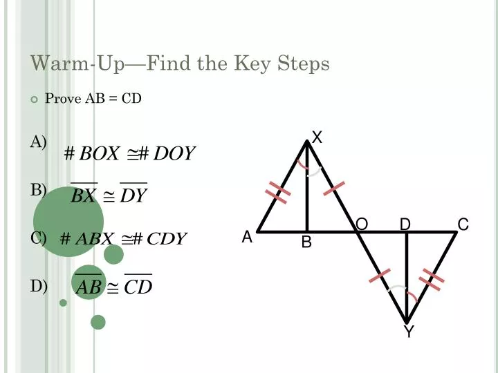 warm up find the key steps