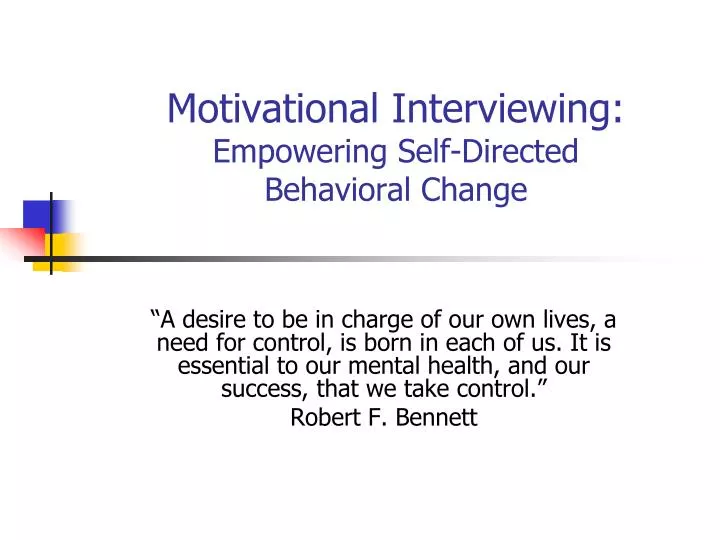 motivational interviewing empowering self directed behavioral change