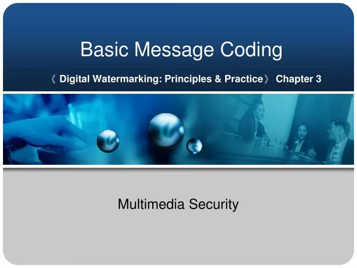 basic message coding digital watermarking principles practice chapter 3