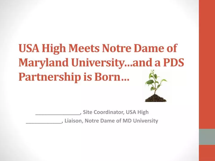 usa high meets notre dame of maryland university and a pds partnership is born