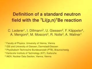 Definition of a standard neutron field with the 7 Li(p,n) 7 Be reaction