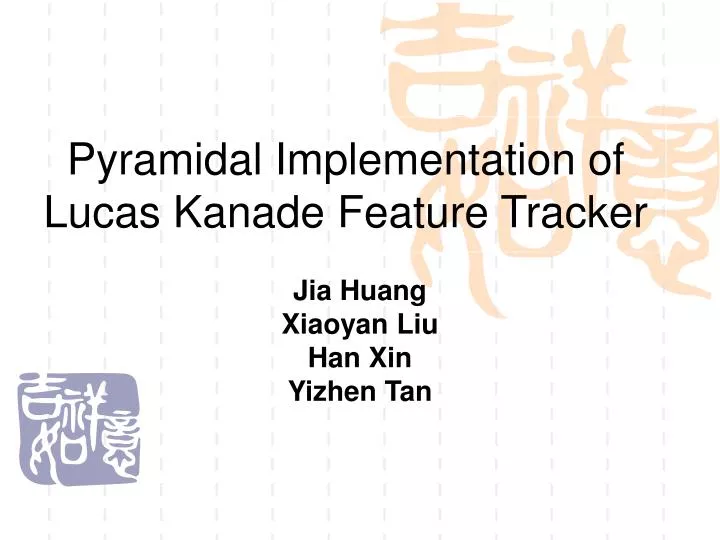 pyramidal implementation of lucas kanade feature tracker