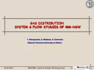 GAS DISTRIBUTION SYSTEM &amp; FLOW STUDIES OF MM-NSW