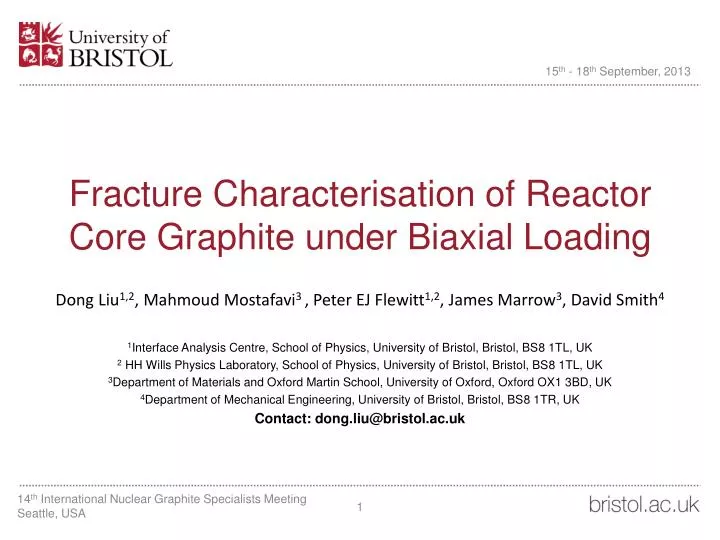 fracture characterisation of reactor core graphite under biaxial loading