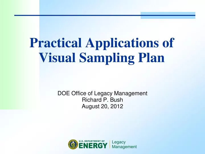 practical applications of visual sampling plan