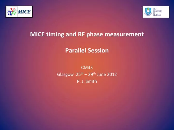 mice timing and rf phase measurement parallel session