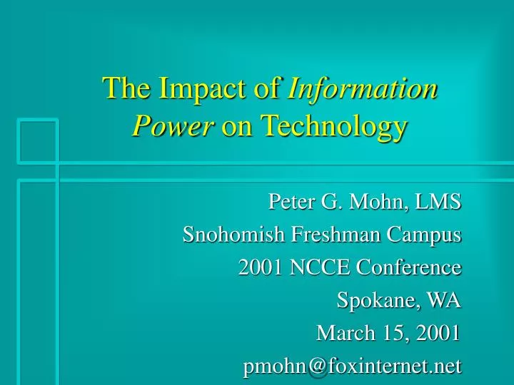 the impact of information power on technology