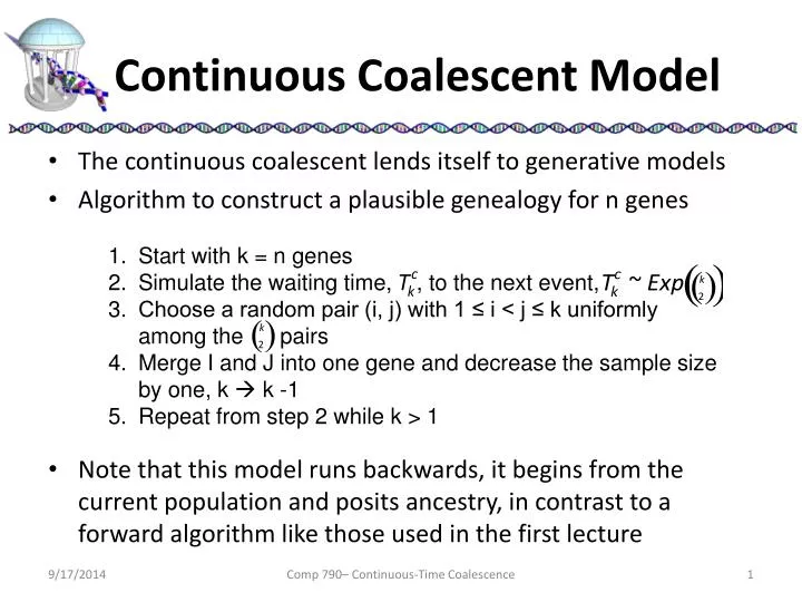 continuous coalescent model