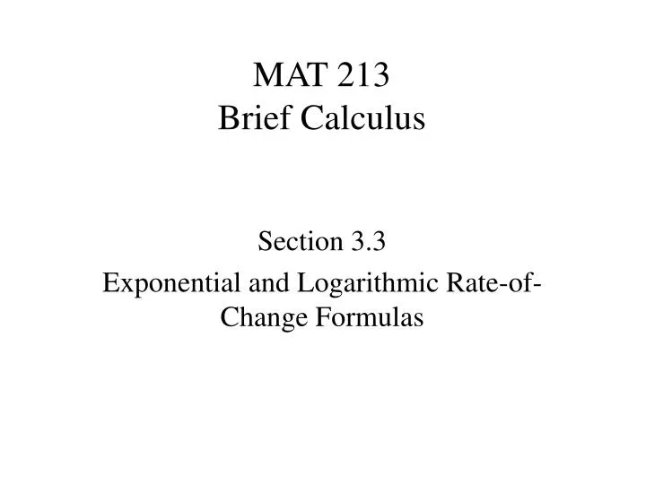 mat 213 brief calculus